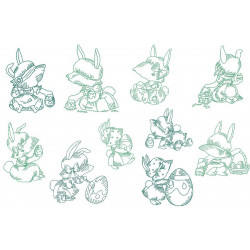 Stickserie - Ostern Mrs. Bunny 